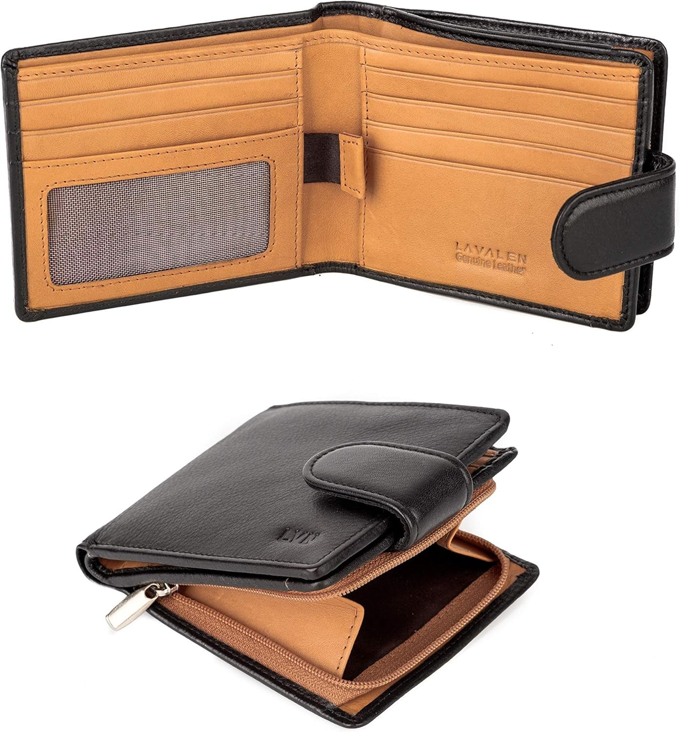 Portefeuille Homme Cuir Veritable - Portefeuilles Et Portecarte Avec Blocage RFID- Porte Monnaie Homme - Grande Capacite Poche À Glissière Pièces De Monnaie – Porte Carte Bancaire.